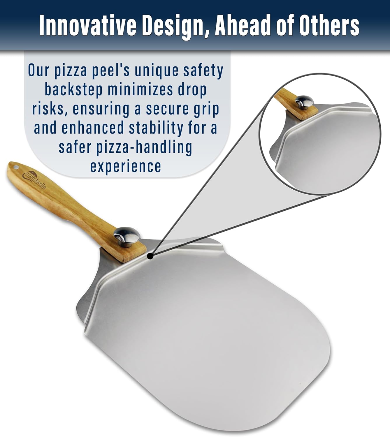 Pizza Peel 12 inch Aluminum Pizza Paddle with Foldable Wooden Handle (Only Pizza Peel)