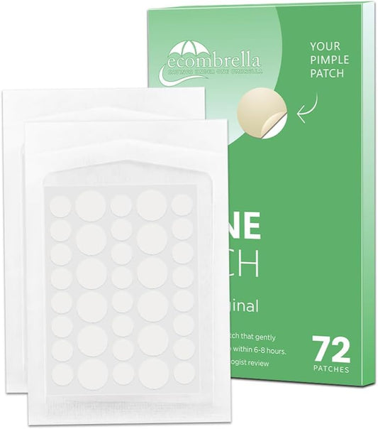 Ecombrella Hydrocolloid Invisible Spot Cover with Salicylic Acid – Absorbing Cover, Hyrocolloid Patch, Korean Skin Care, Facial Stickers, 2 Sizes (72 Count)