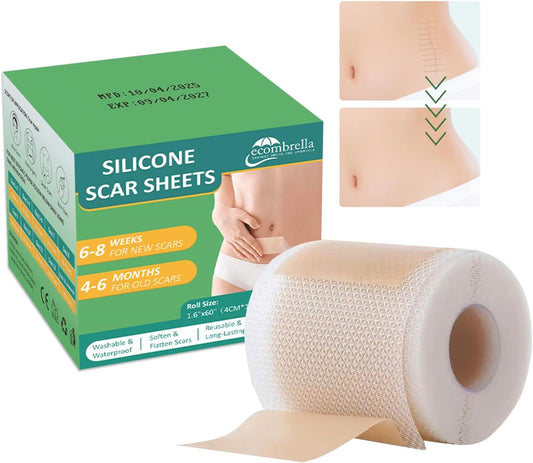 Silicone Scar Tape 4cm x 1.5m - Medical Grade Scar Tape for Surgical Scars - Silicone Scar Sheet Reduces the Appearance of Acne Scars, C-Section Scars, Burn Scars & Scars from Stitches