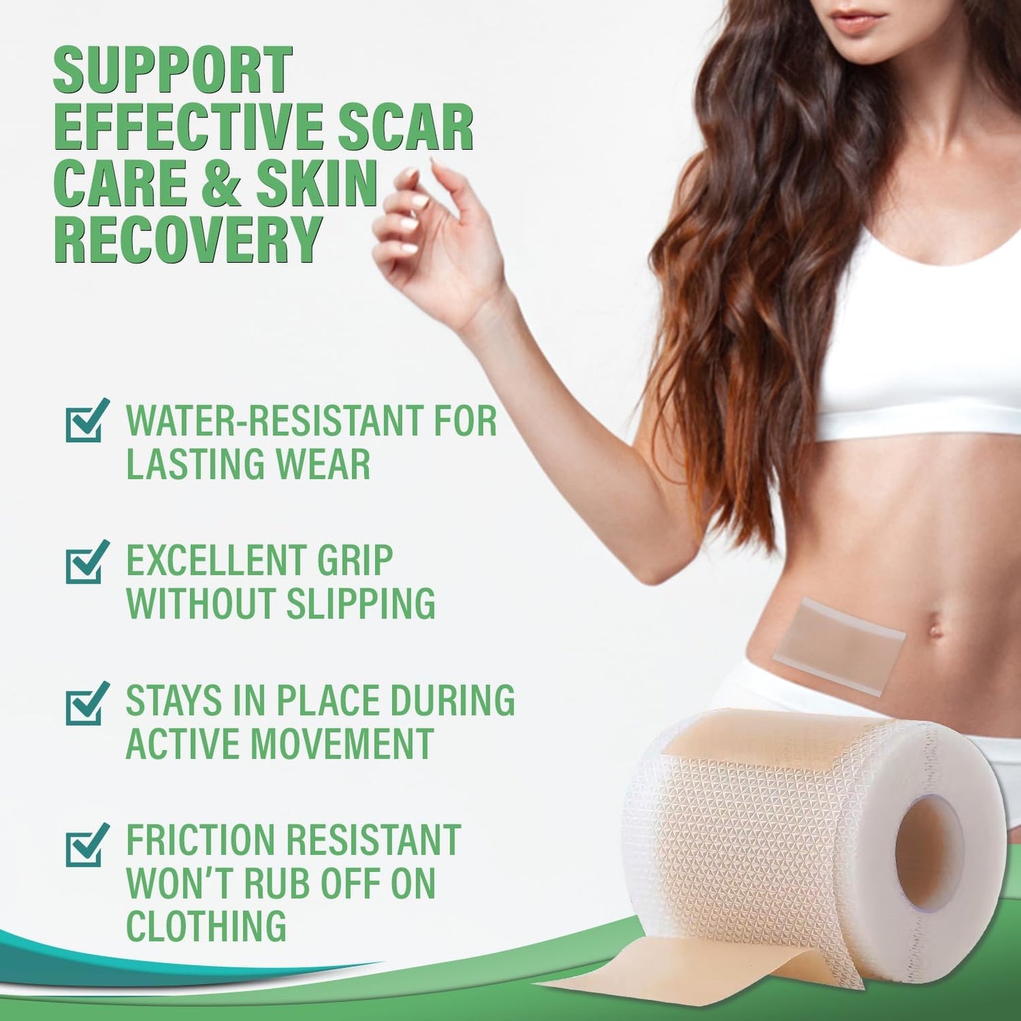 Silicone Scar Tape 4cm x 1.5m - Medical Grade Scar Tape for Surgical Scars - Silicone Scar Sheet Reduces the Appearance of Acne Scars, C-Section Scars, Burn Scars & Scars from Stitches